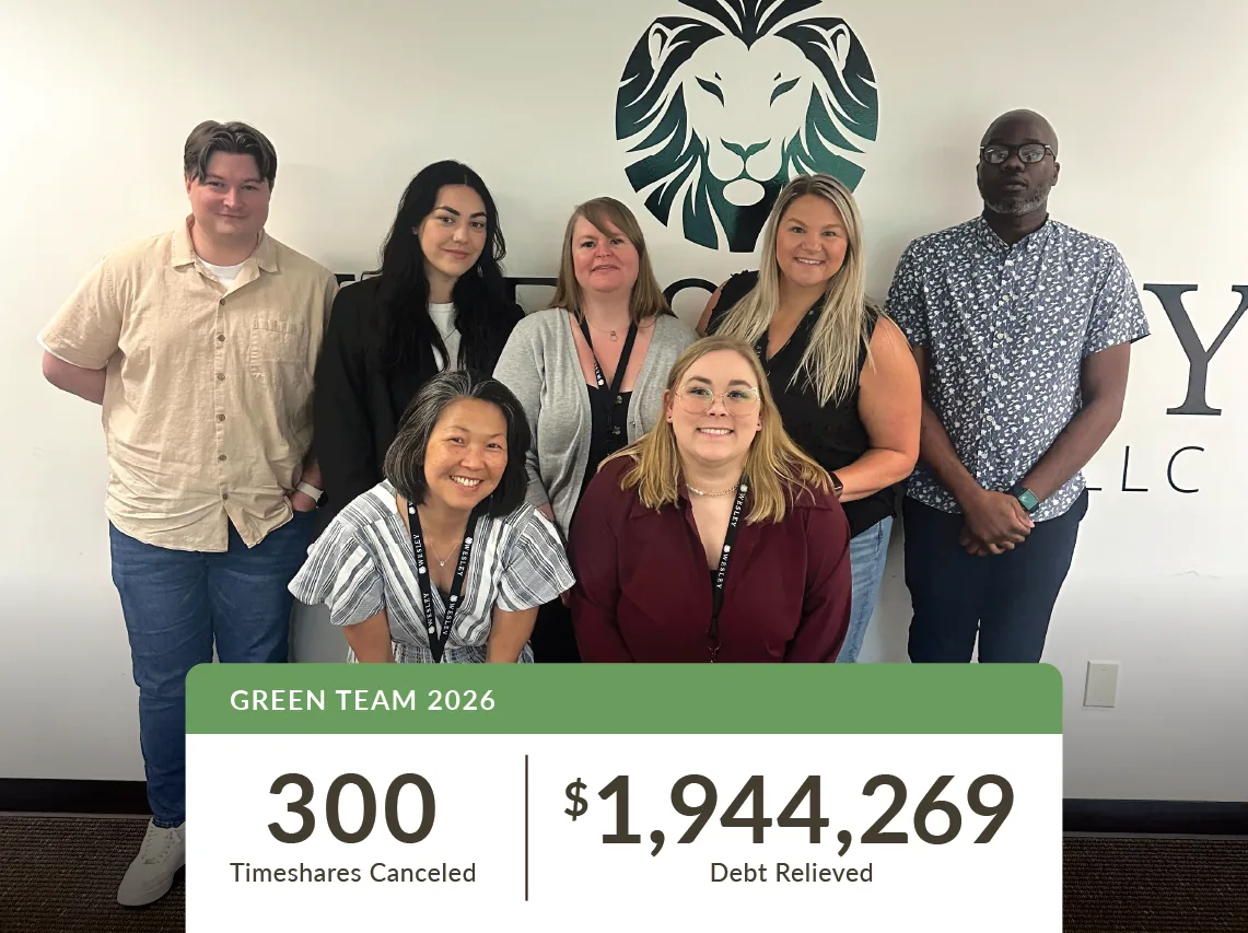 Wesley Financial Group Green Team 2026: 300 timeshares canceled, $1,944,269 in debt relieved